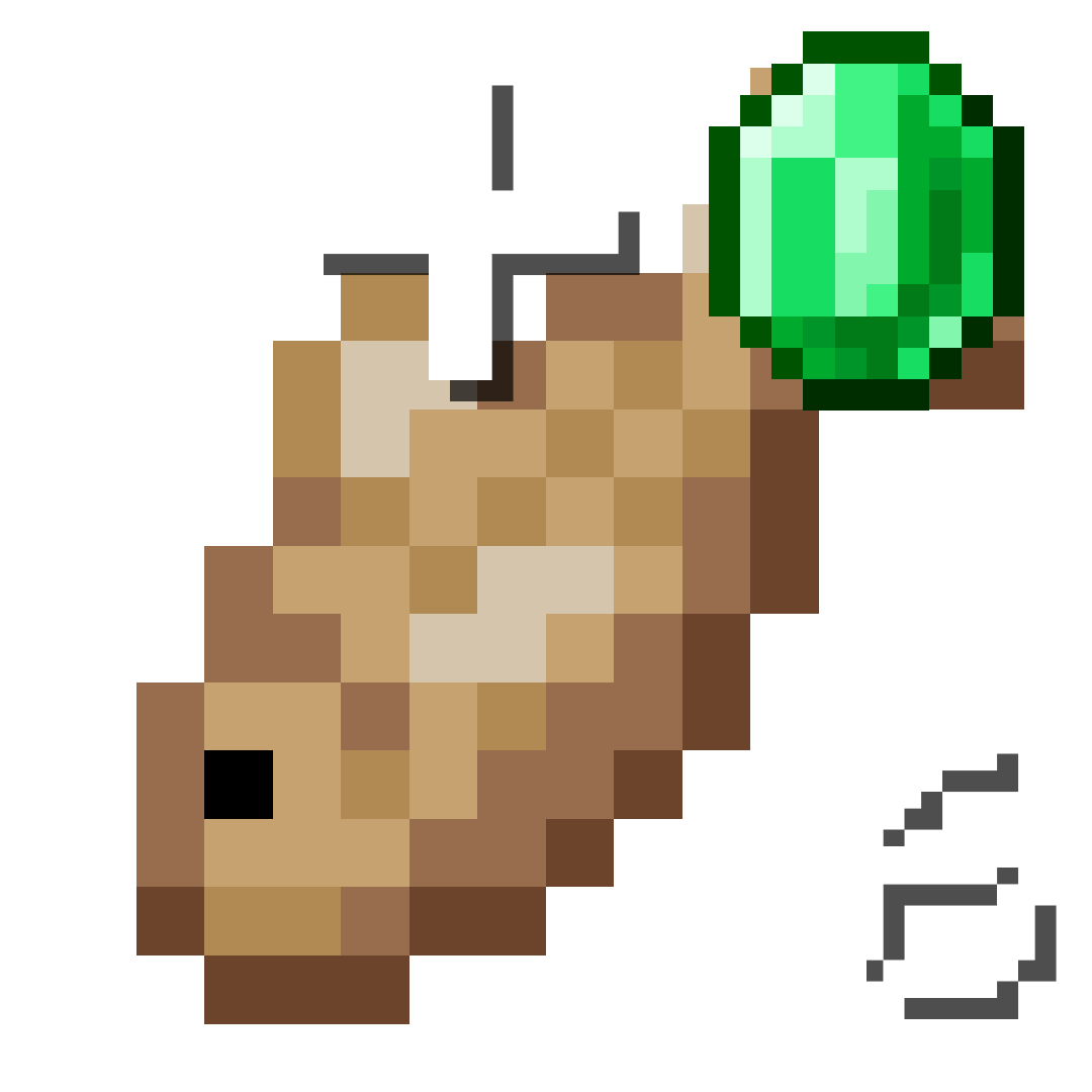 6 Raw Cod + 1 Emerald